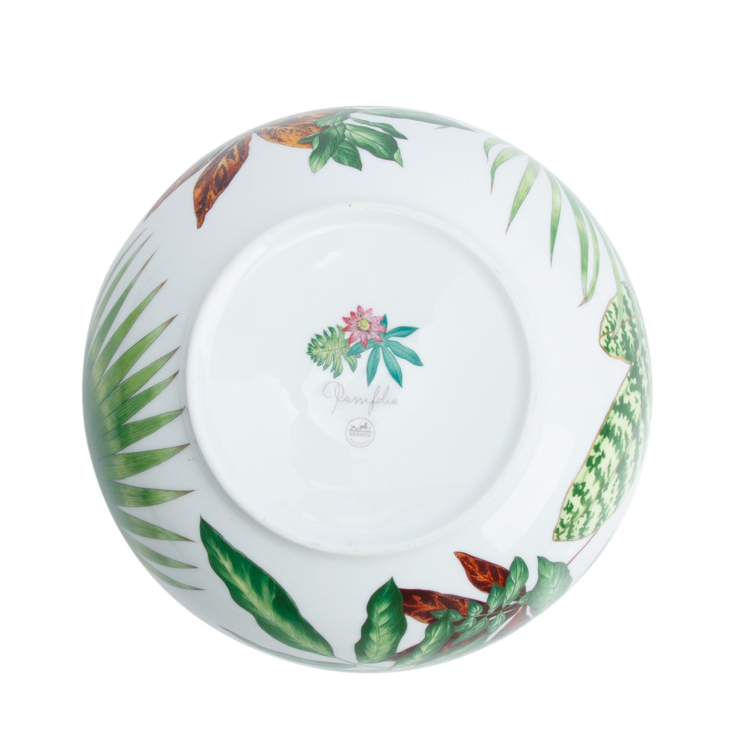 Hermes White Porcelain Passifolia Salad Bowl
