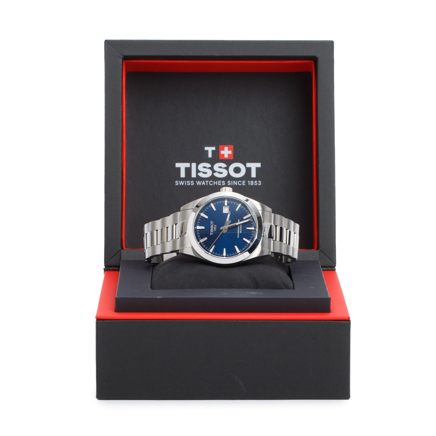 Tissot Stainless Steel Gentleman Powermatic 80 40 MM Automatic Watch Blue Dial w/ Box & Papers
