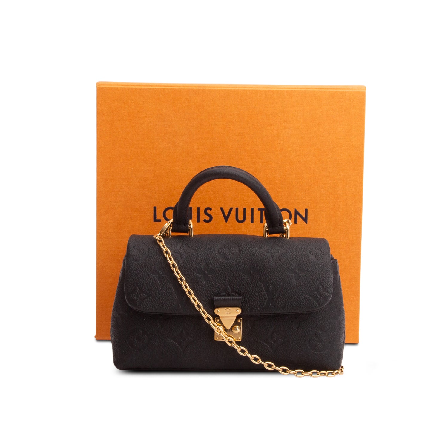 Louis Vuitton Black Monogram Empreinte Leather Nano Madeleine w/ Box & Straps
