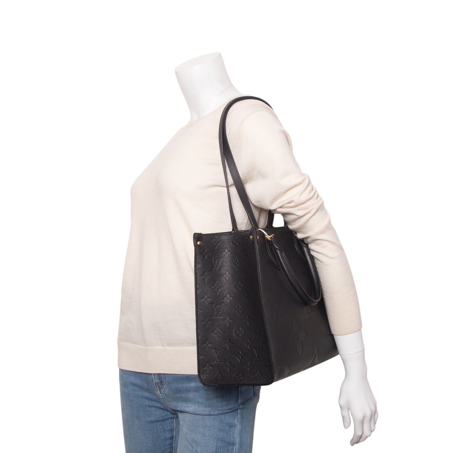 Louis Vuitton 2025 Black Empreinte Monogram Giant OnTheGo MM w/ Box & Receipt