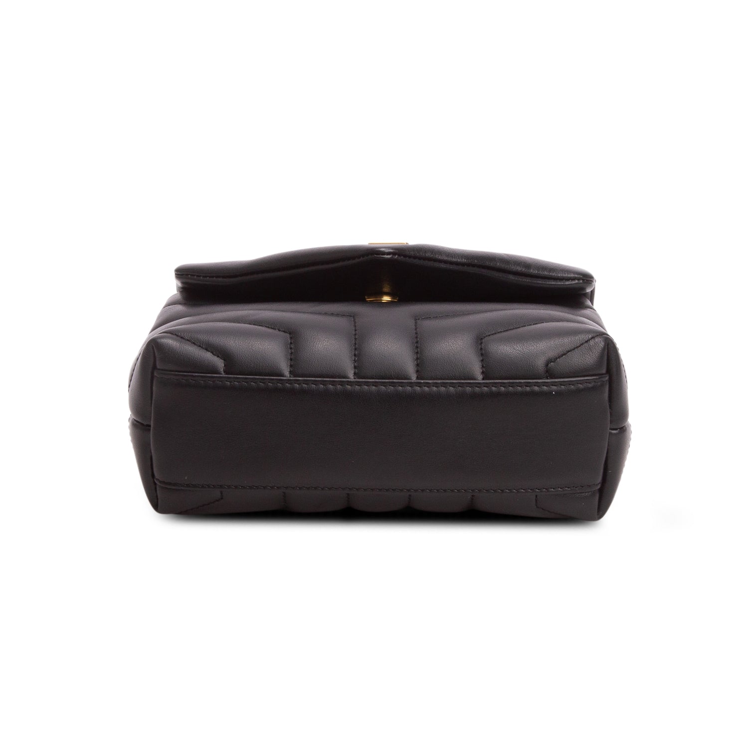 Saint Laurent Black Calfskin Y Quilted Monogram Toy Loulou Crossbody Bag w/ Box