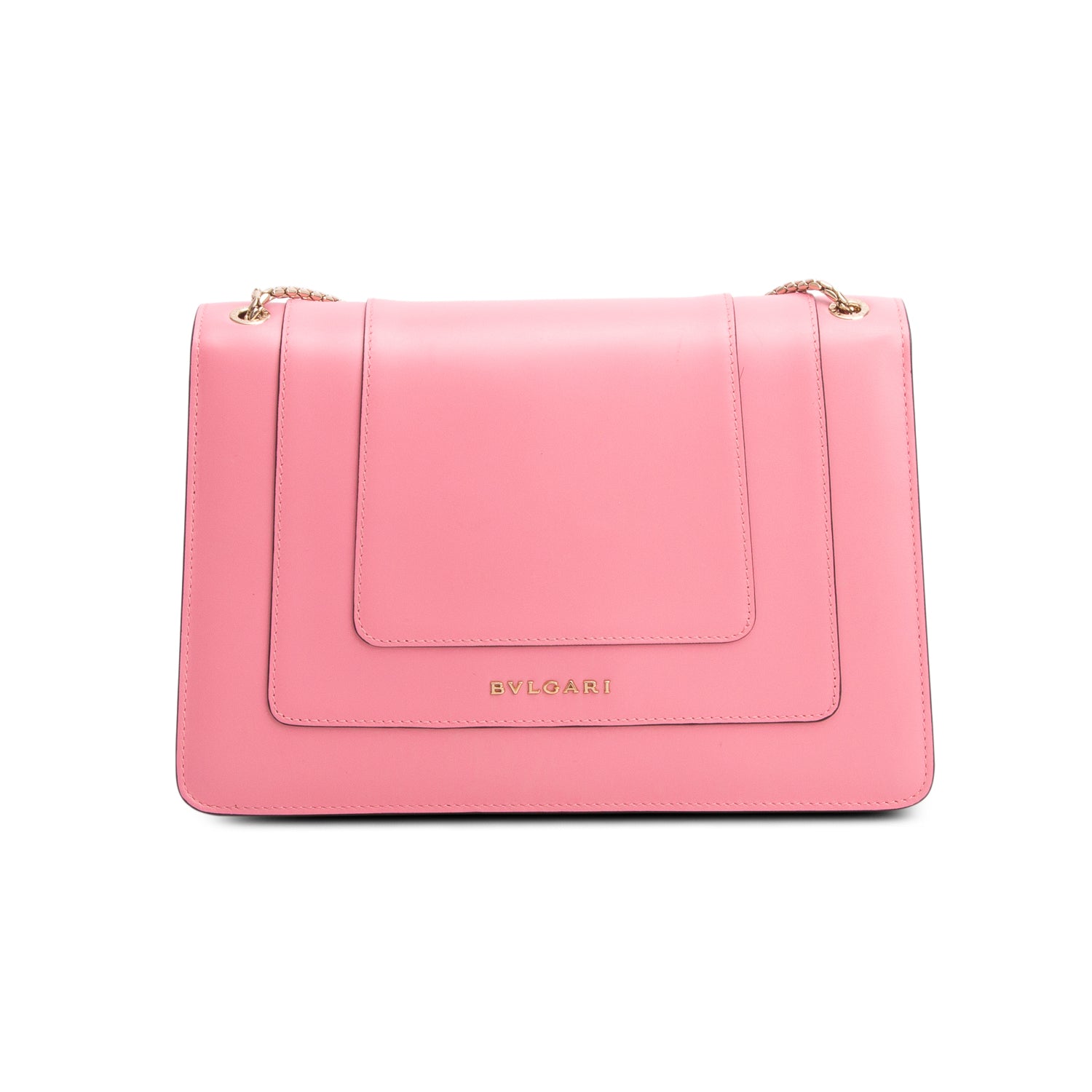 Bulgari Pink Calfskin Leather Medium Serpenti Forever Bag