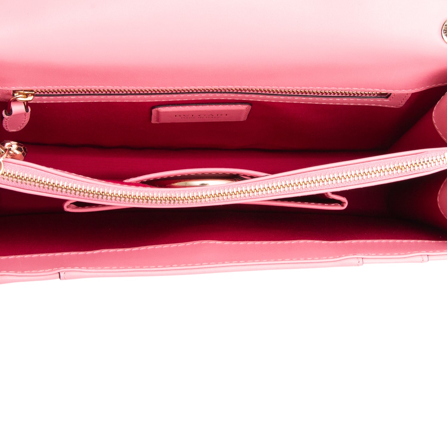 Bulgari Pink Calfskin Leather Medium Serpenti Forever Bag