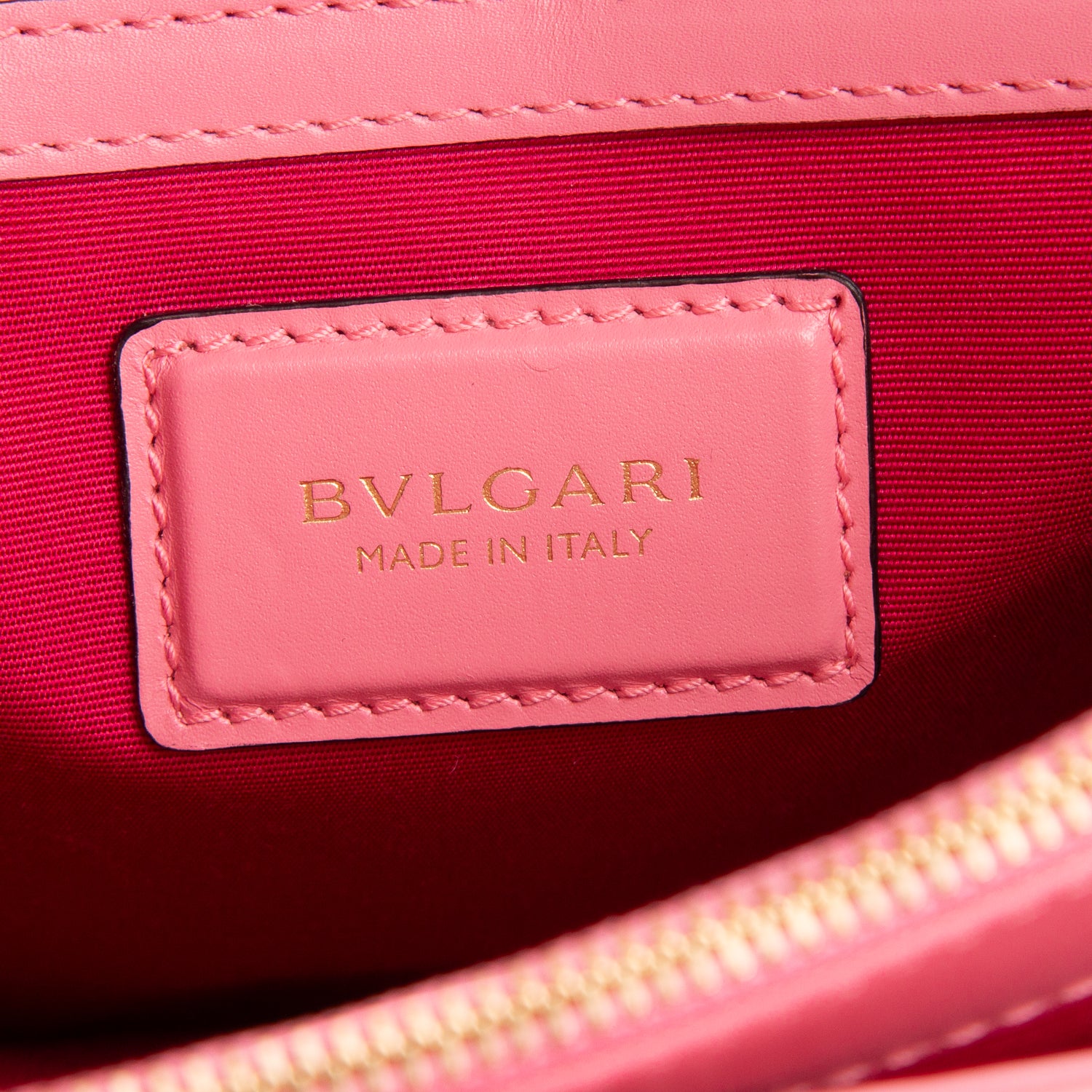 Bulgari Pink Calfskin Leather Medium Serpenti Forever Bag