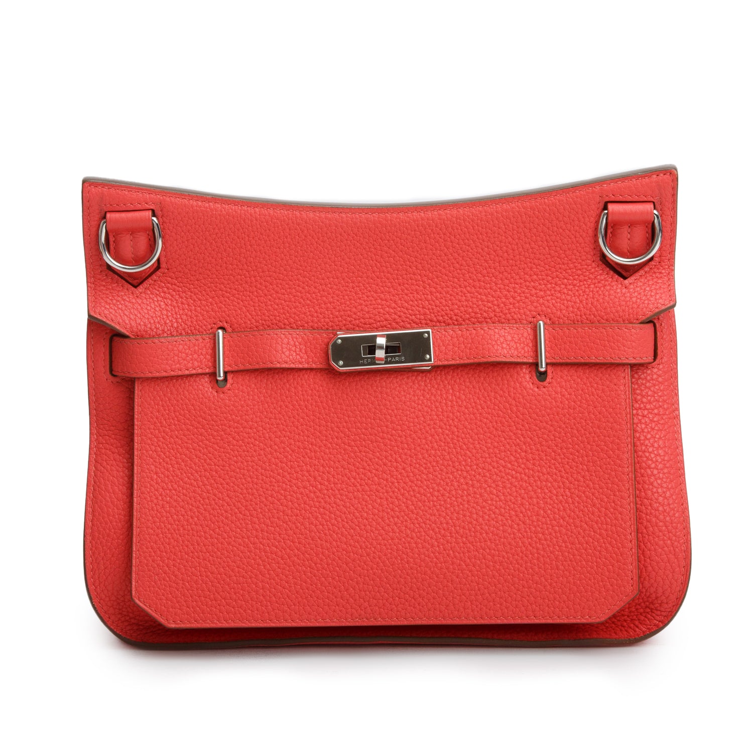 Hermes Rose Texas Taurillon Clemence Leather Jypsiere 28
