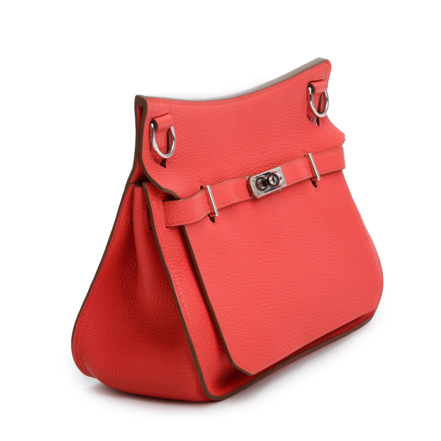 Hermes Rose Texas Taurillon Clemence Leather Jypsiere 28