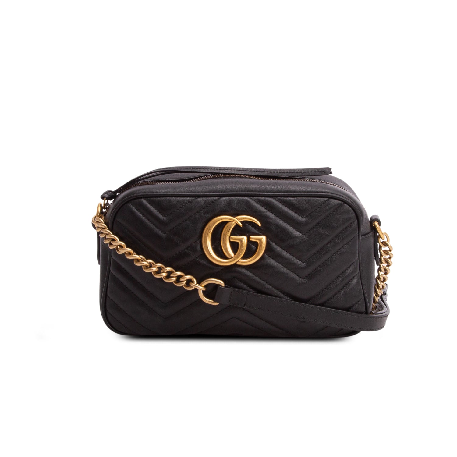 Gucci Black GG Marmont Matelasse Small Camera Bag