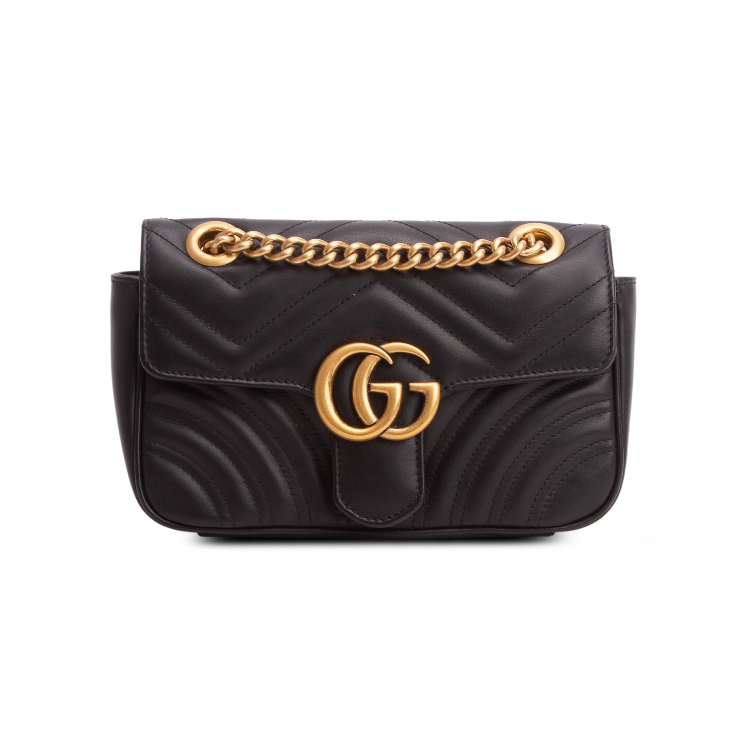 Gucci Black GG Marmont Matelasse Small Shoulder Bag
