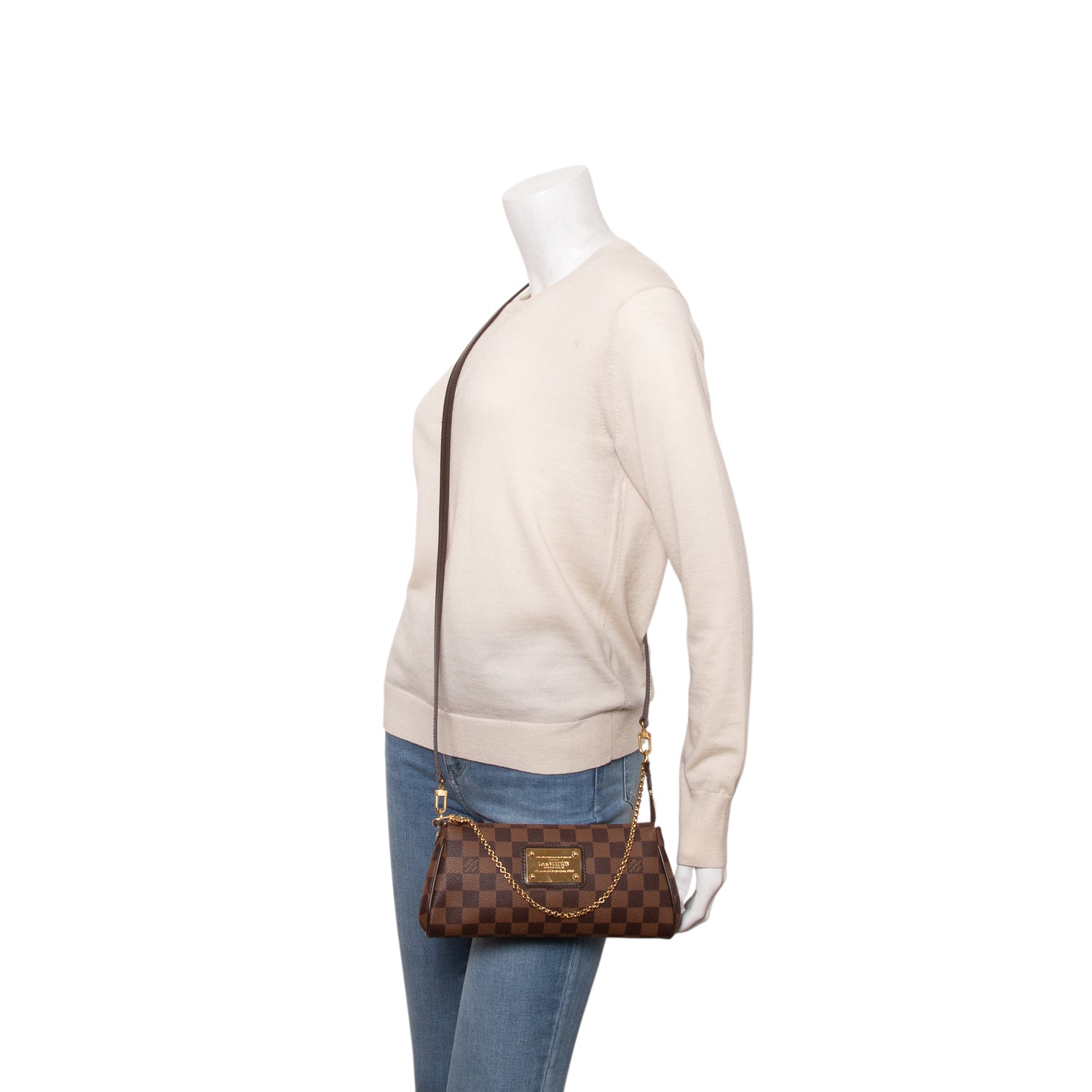 Louis Vuitton Damier Ebene Eva Clutch w/ Straps