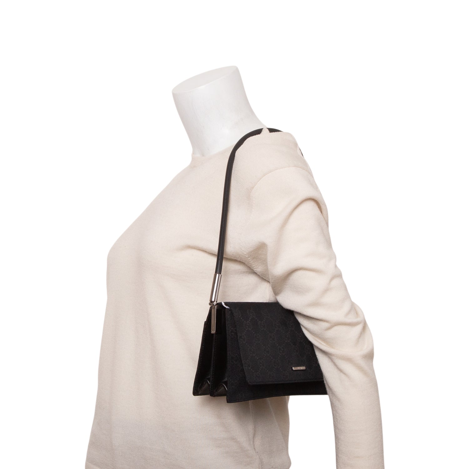 Gucci Black GG Canvas Baguette