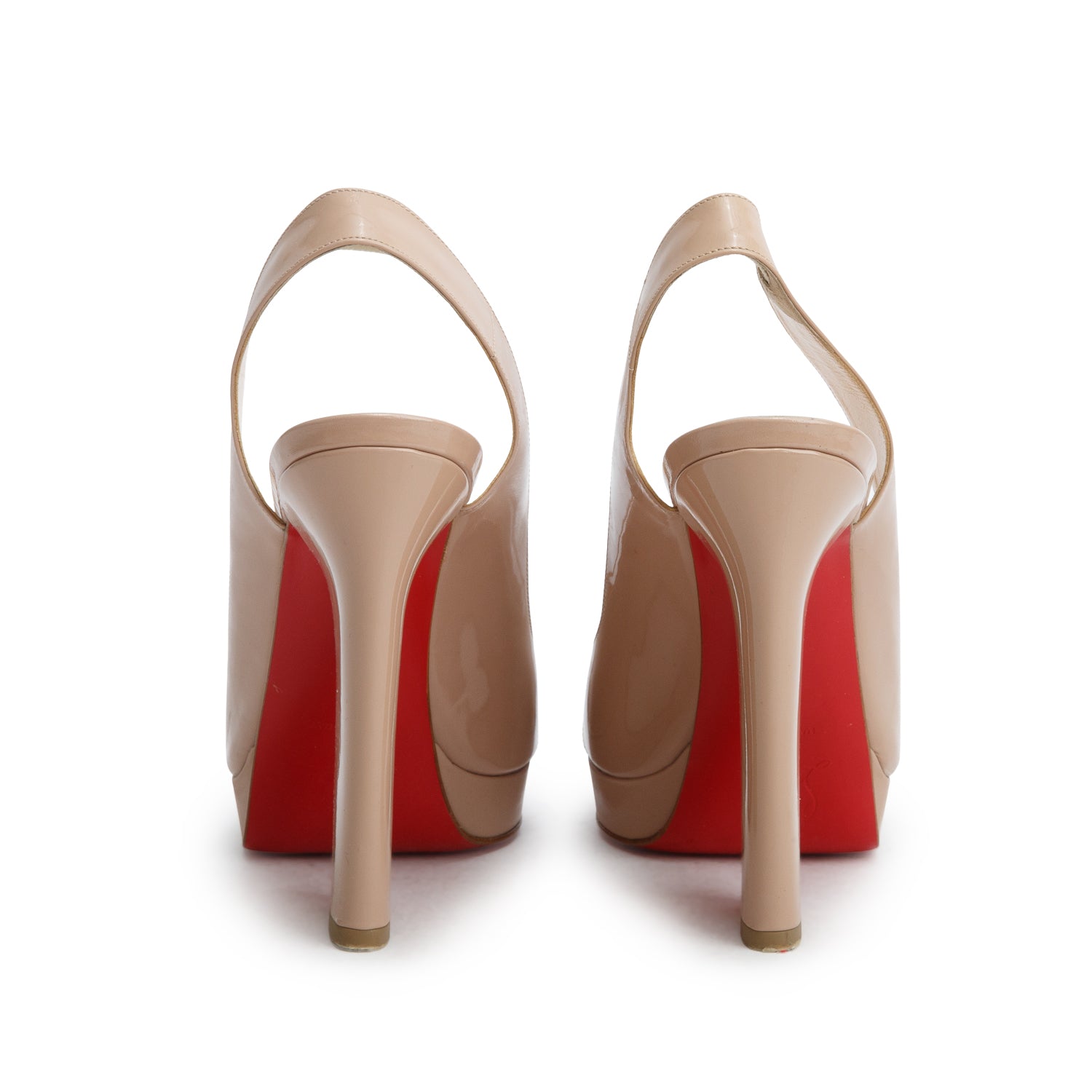 Christian Louboutin Nude Patent Leather New Marpoil 120 Heels, Women's Size 39 w/ Box