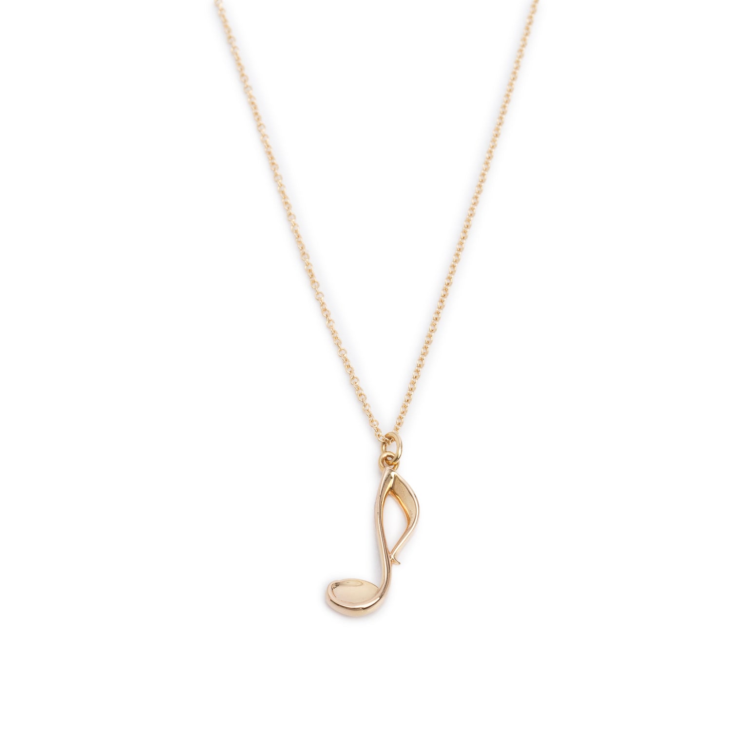Tiffany & Co. Paloma Picasso 18k Yellow Gold Graffiti Music Note Pendant Necklace w/ Box
