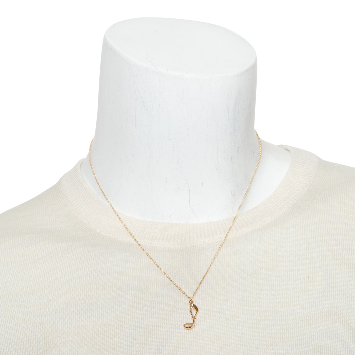 Tiffany & Co. Paloma Picasso 18k Yellow Gold Graffiti Music Note Pendant Necklace w/ Box