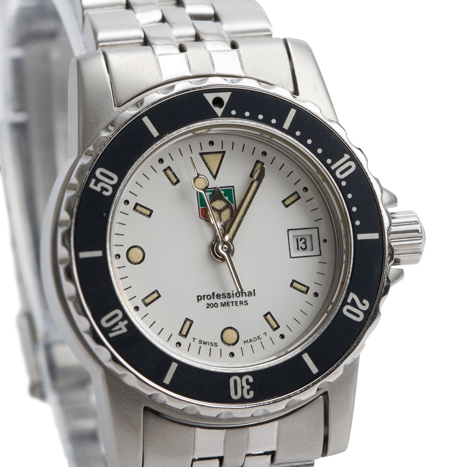 Tag Heuer Stainless Steel Professional 1500 Series 28 MM Quartz Watch White Dial WD1413-G20