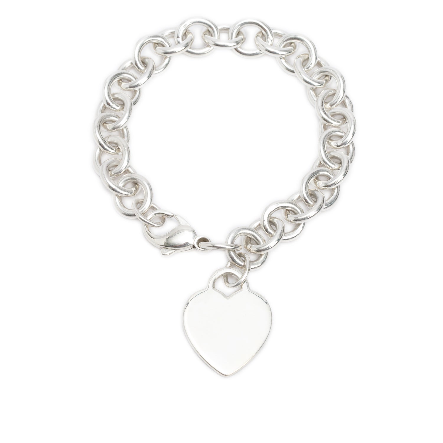 Tiffany & Co. Sterling Silver Heart Tag Charm Bracelet