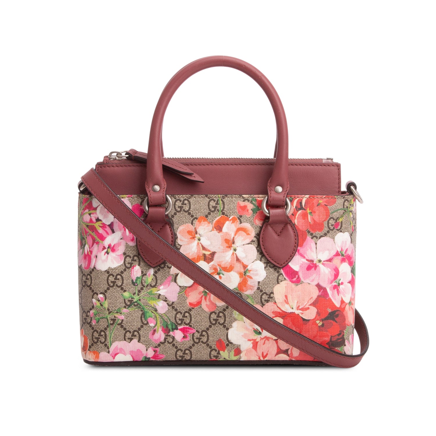 Gucci GG Supreme Blooms Small Top Handle Bag w/ Strap