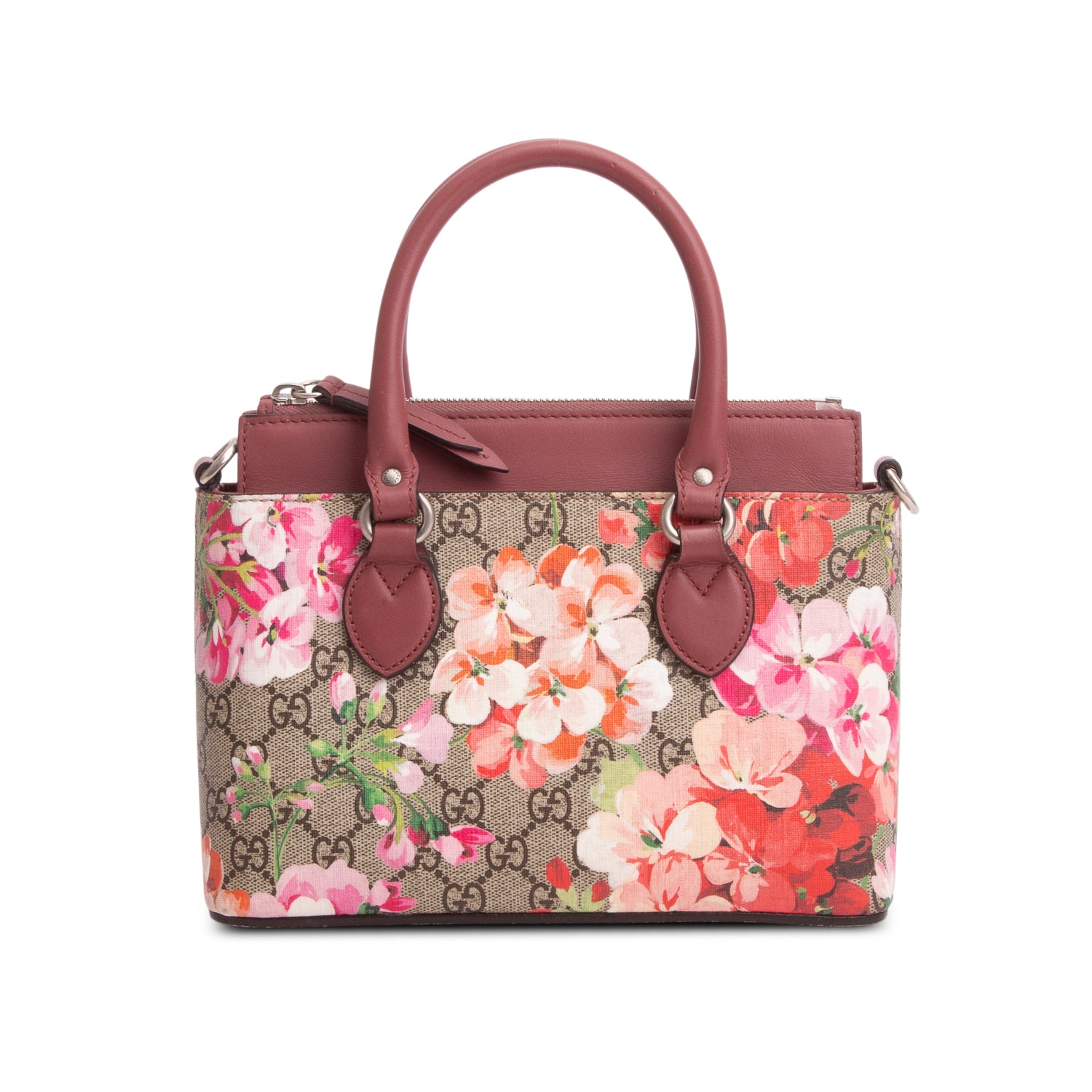 Gucci GG Supreme Blooms Small Top Handle Bag w/ Strap