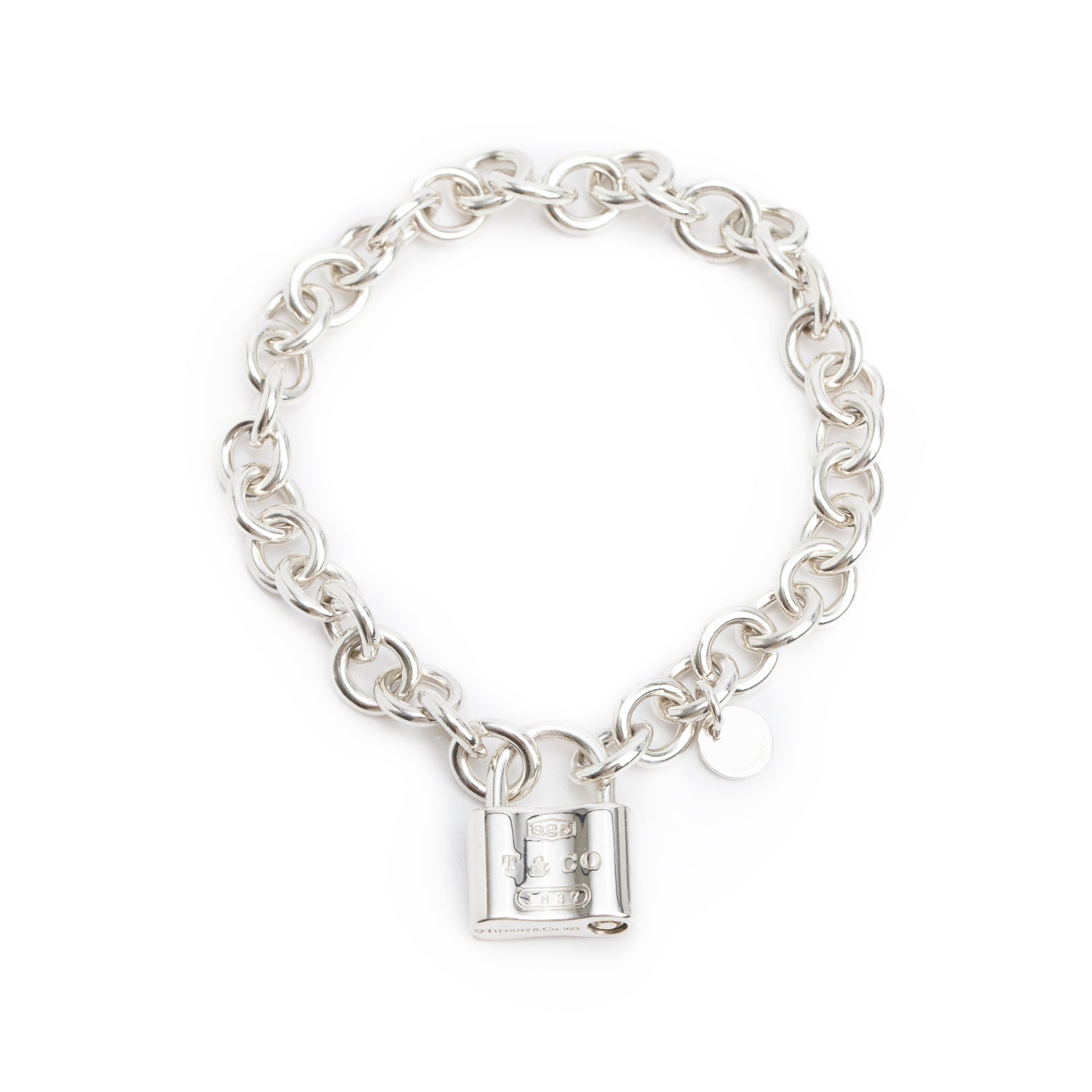 Tiffany & Co. Sterling Silver 1837 Lock Charm Bracelet