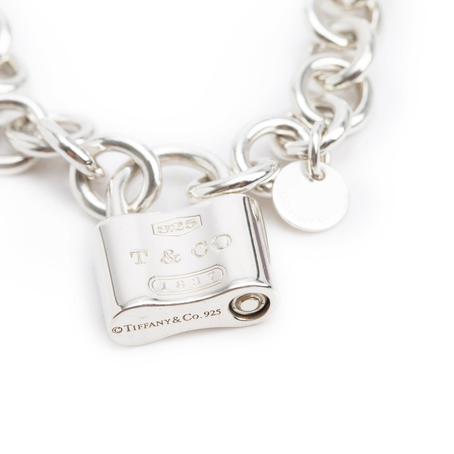 Tiffany & Co. Sterling Silver 1837 Lock Charm Bracelet