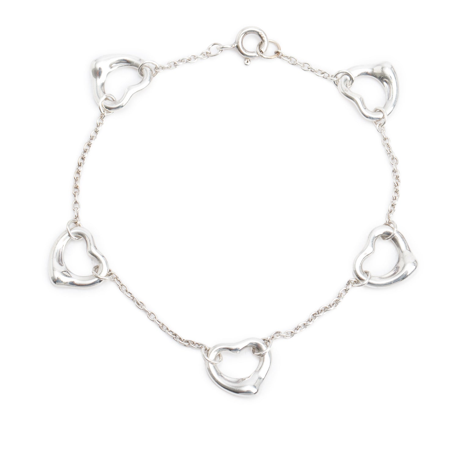 Tiffany & Co. Elsa Peretti Sterling Silver Open Heart Bracelet