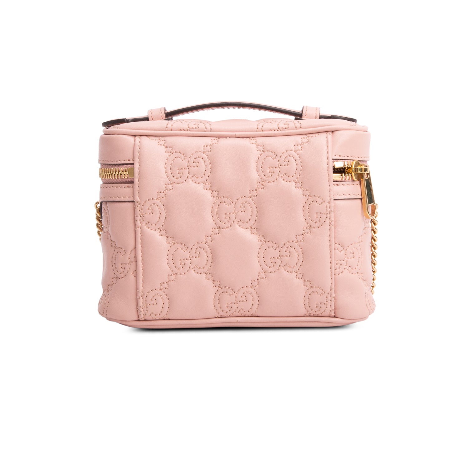 Gucci Pink Calfskin GG Matelasse Mini Top Handle Bag