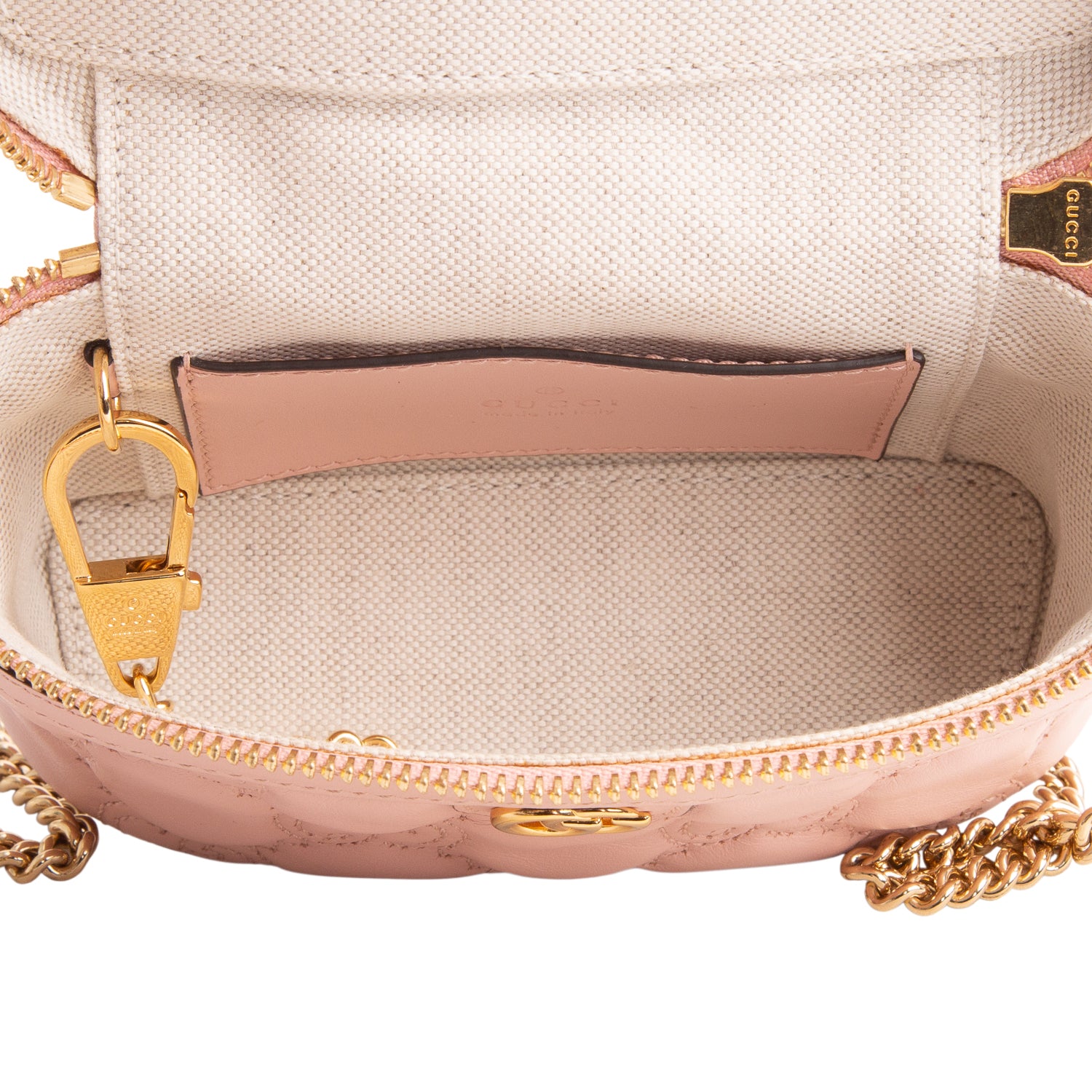 Gucci Pink Calfskin GG Matelasse Mini Top Handle Bag