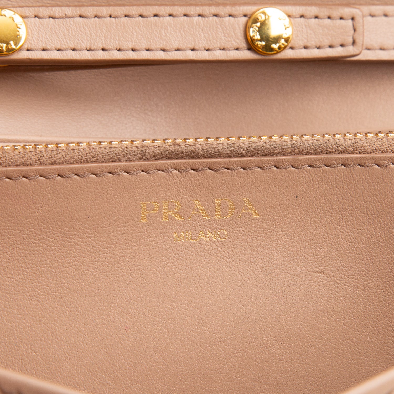 Prada Brown Soft Calf Quilted Wallet on Chain