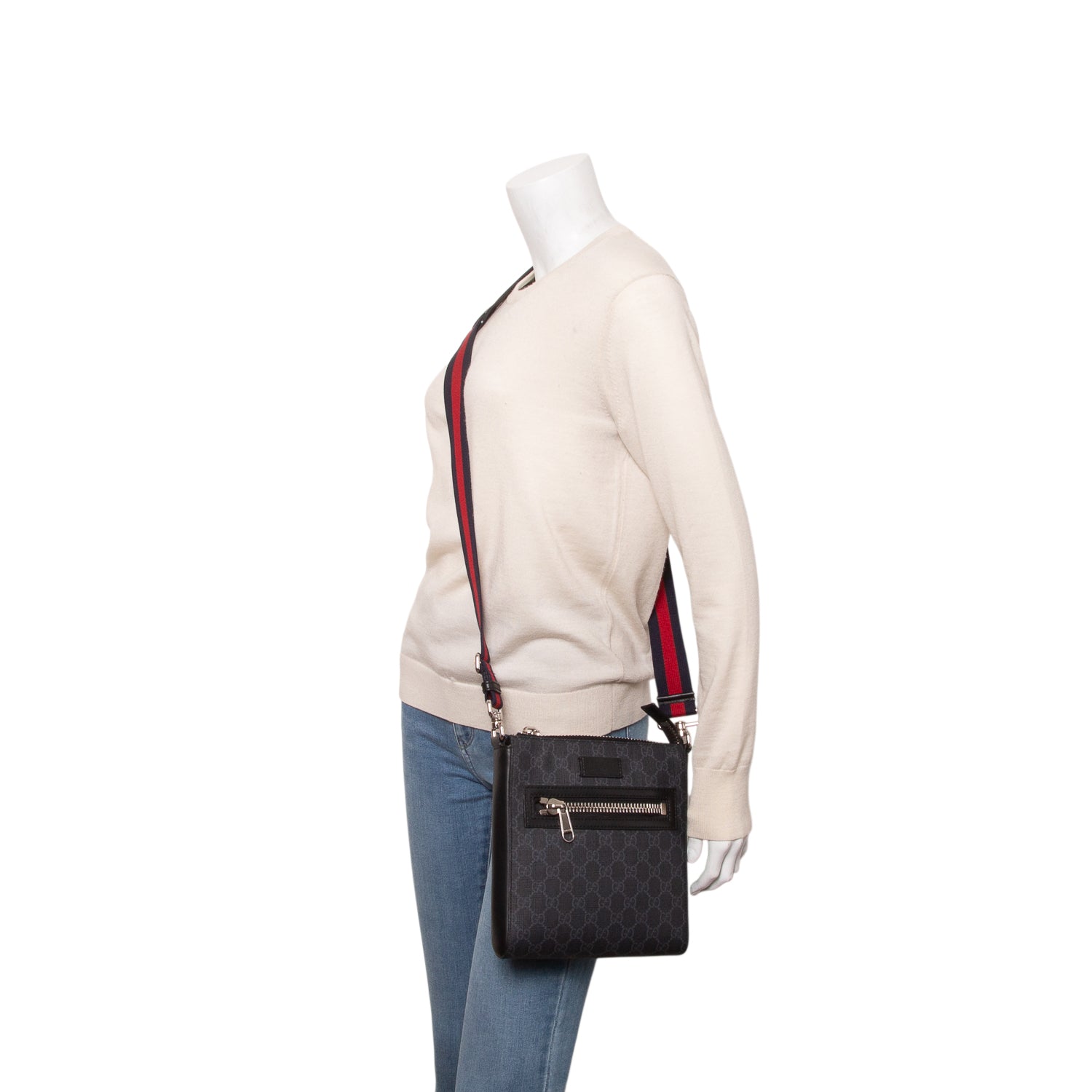 Gucci Black GG Supreme Small Messenger Bag