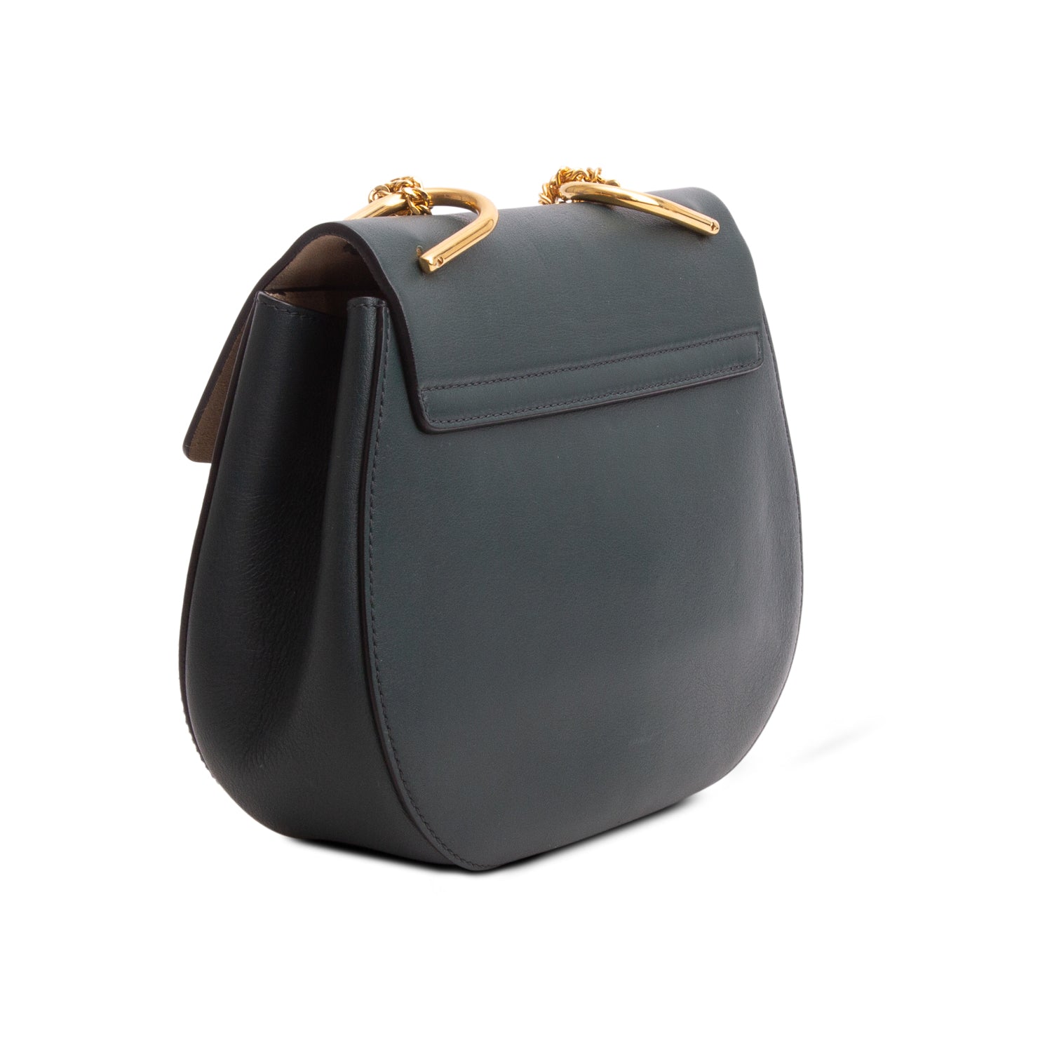 Chloe Green Calfskin & Ponyhair Small Drew Shoulder Bag