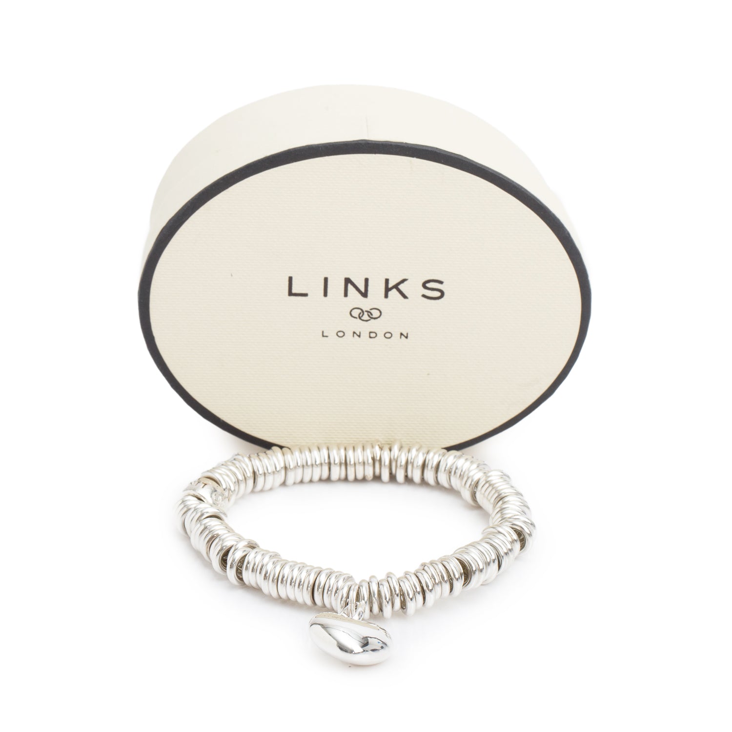 Links of London Sterling Silver Classic Sweetie Heart Charm Bracelet w/ Box