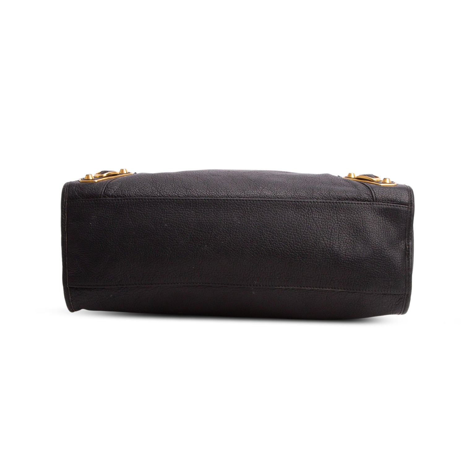 Balenciaga Black Chevre Leather Metallic Edge City Bag w/ Strap