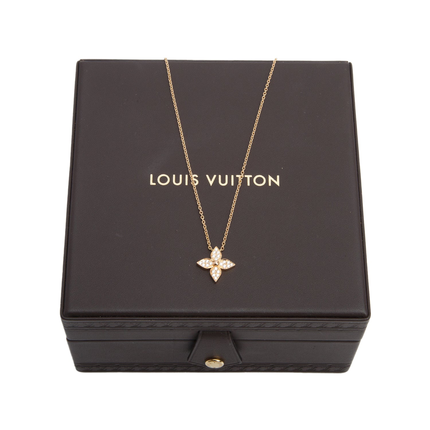 Louis Vuitton 18k Rose Gold Diamond Idylle Blossom Pendant Necklace w/ Box