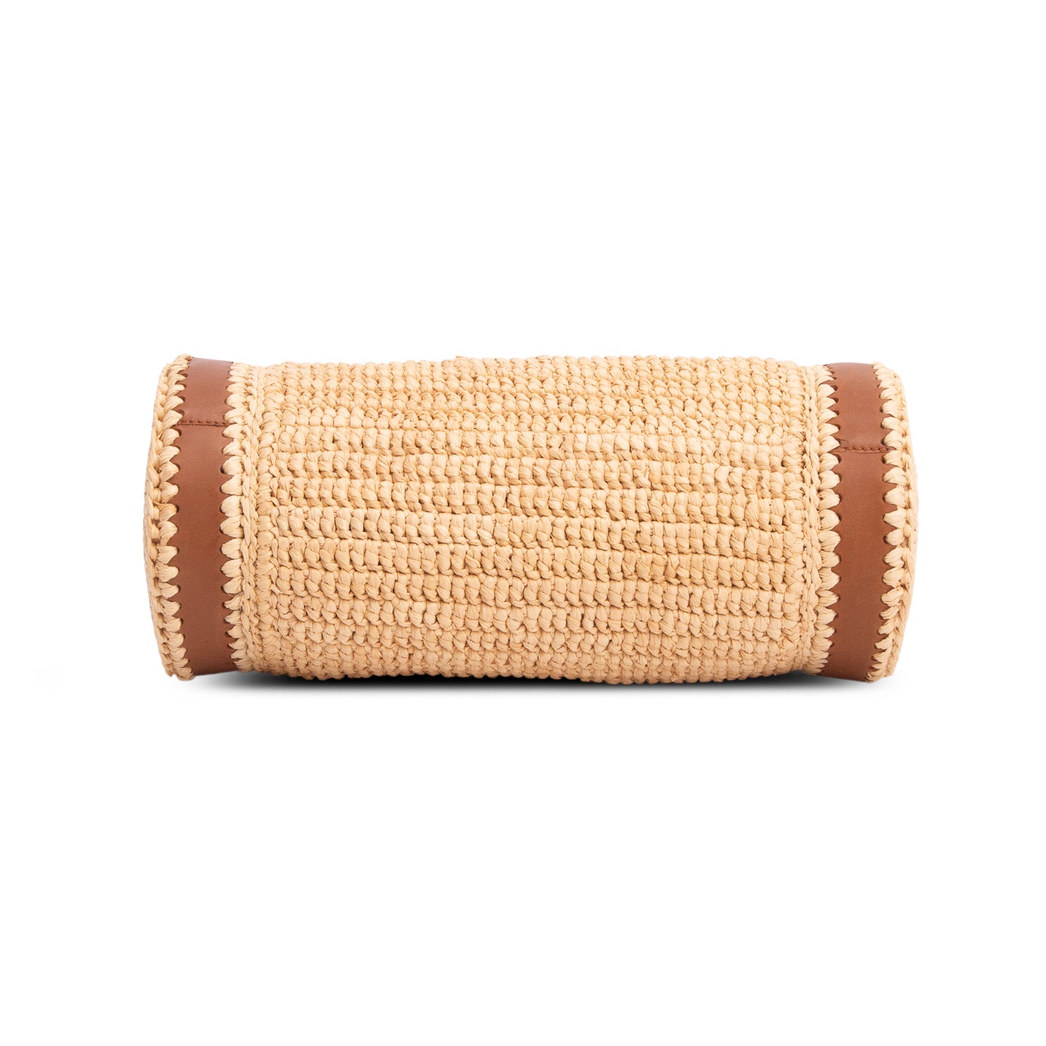 Saint Laurent 2023 Neutral Raffia Small Sade Tube Bag