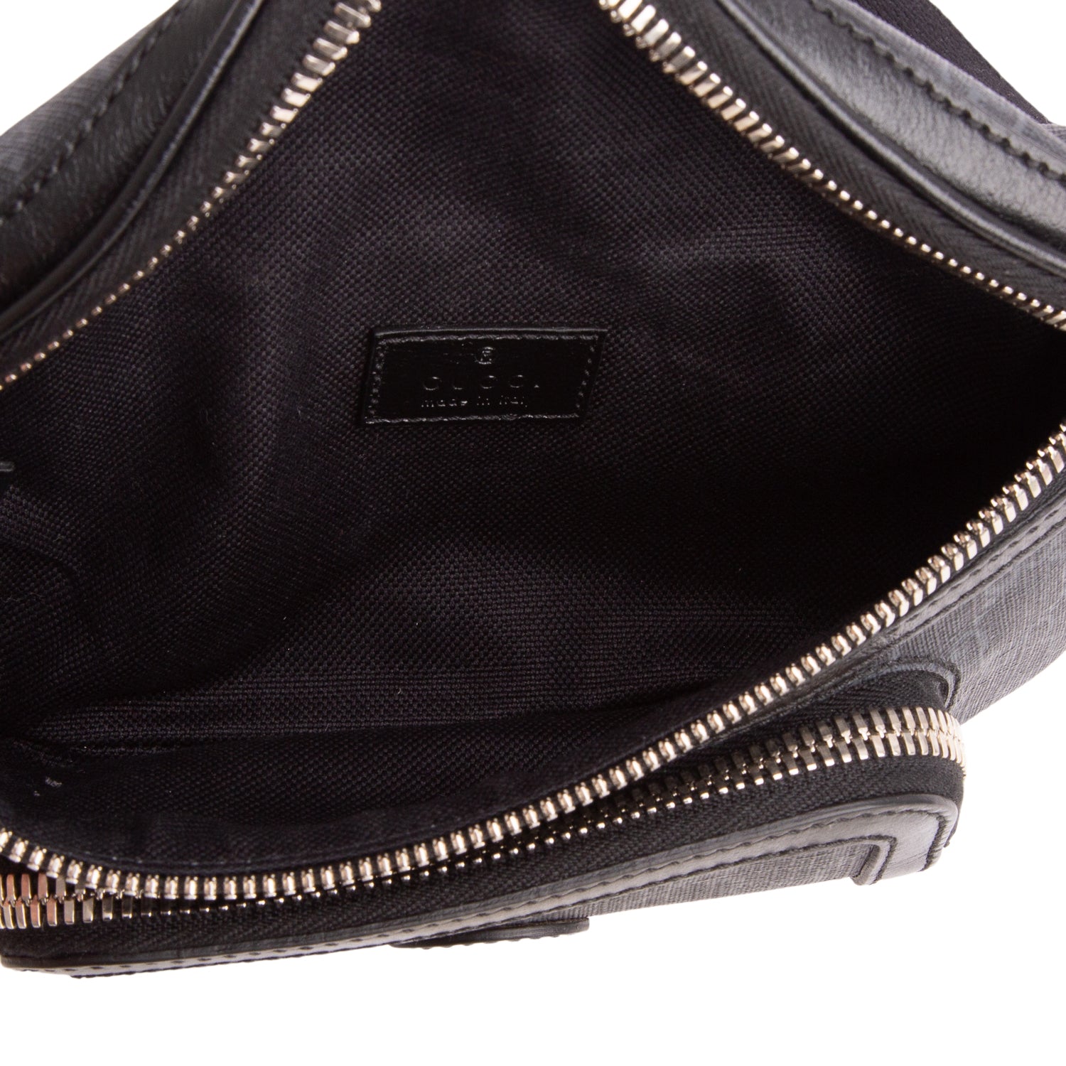 Gucci Black GG Supreme Monogram Textured Calfskin Retro Interlocking G Belt Bag