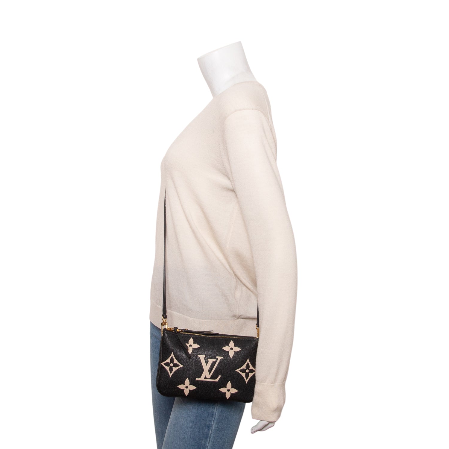 Louis Vuitton Black Empreinte Monogram Giant Double Zip Pochette