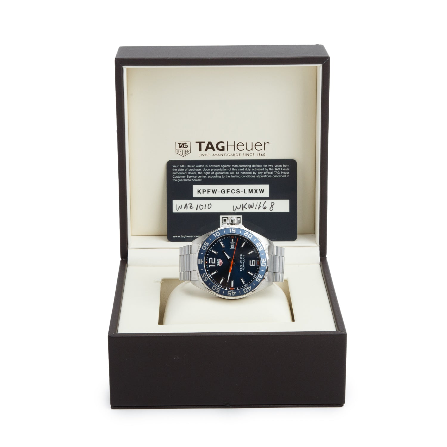 Tag Heuer Stainless Steel Formula 1 43 MM Quartz Watch Blue Dial WAZ1010 w/ Box