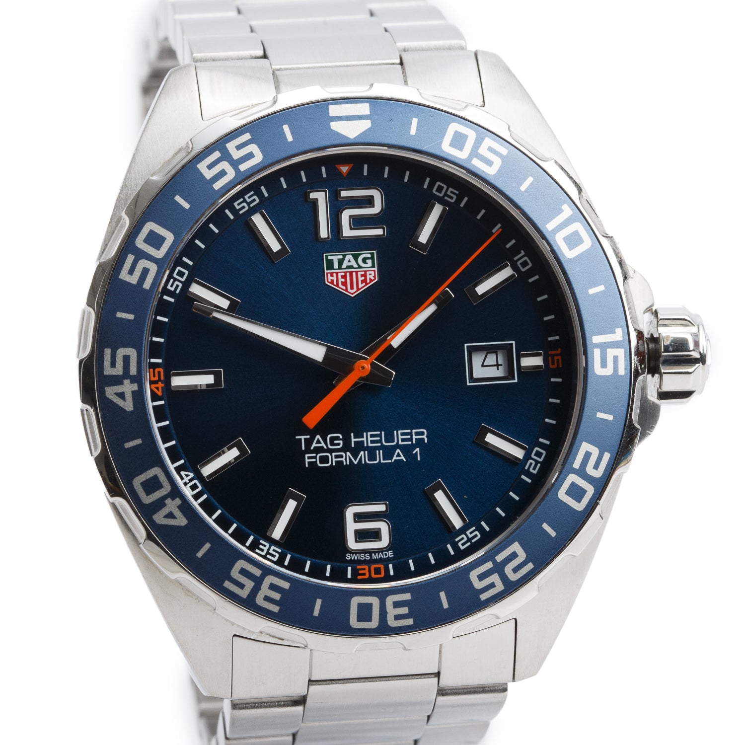 Tag Heuer Stainless Steel Formula 1 43 MM Quartz Watch Blue Dial WAZ1010 w/ Box