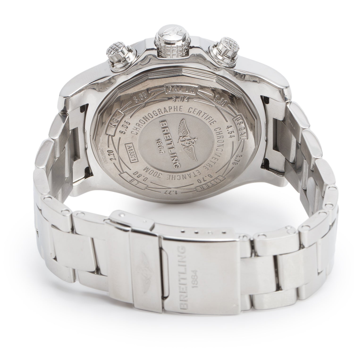Breitling Stainless Steel Super Avenger II 48 MM Automatic Chronograph Creme Dial A13371