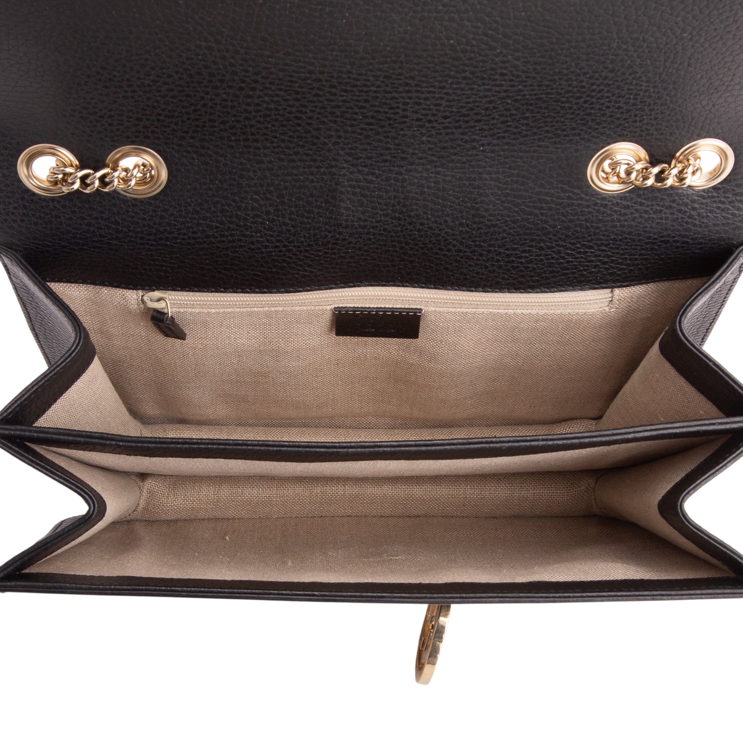Gucci Black Calfskin Leather Medium Dollar Interlocking GG Shoulder Bag