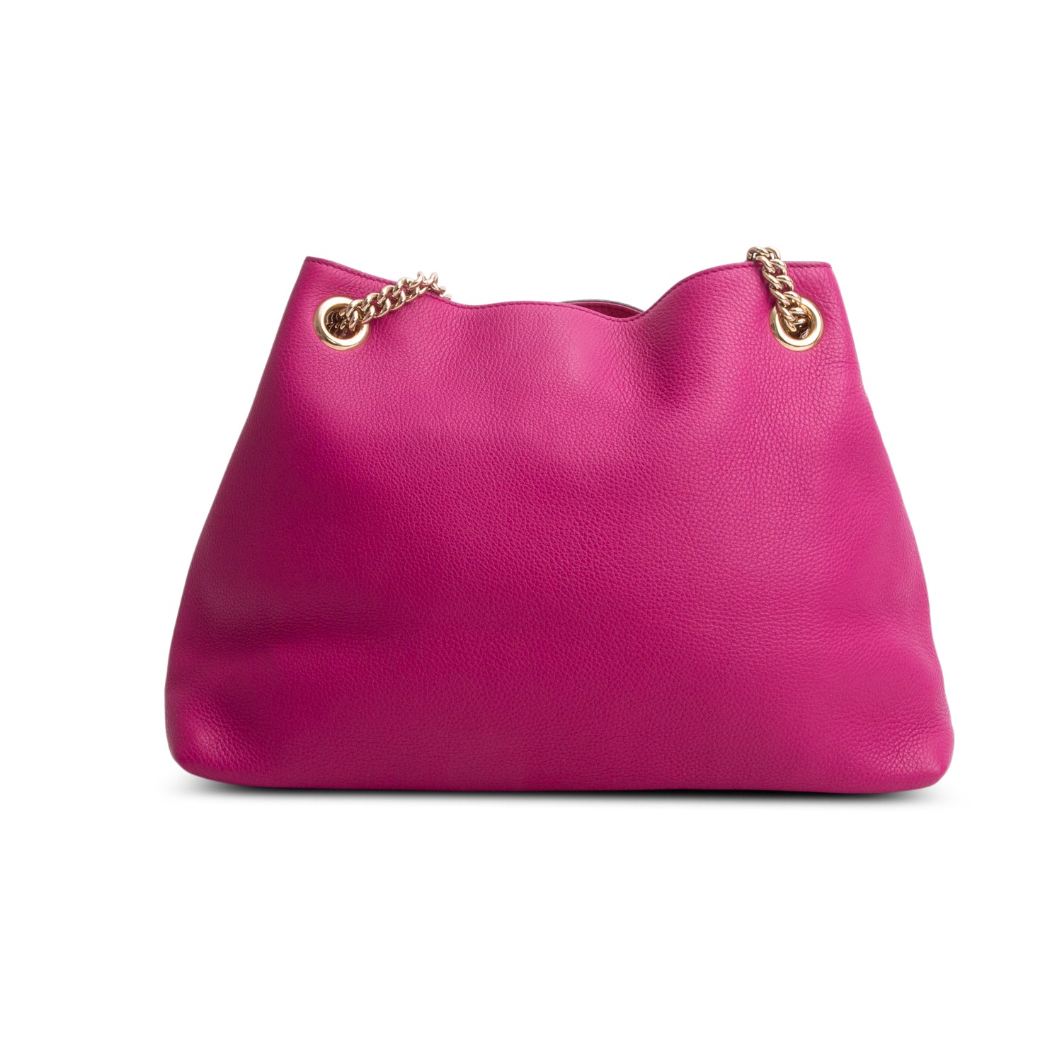 Gucci Fuschia Pebbled Calfskin Medium Soho Chain Shoulder Bag
