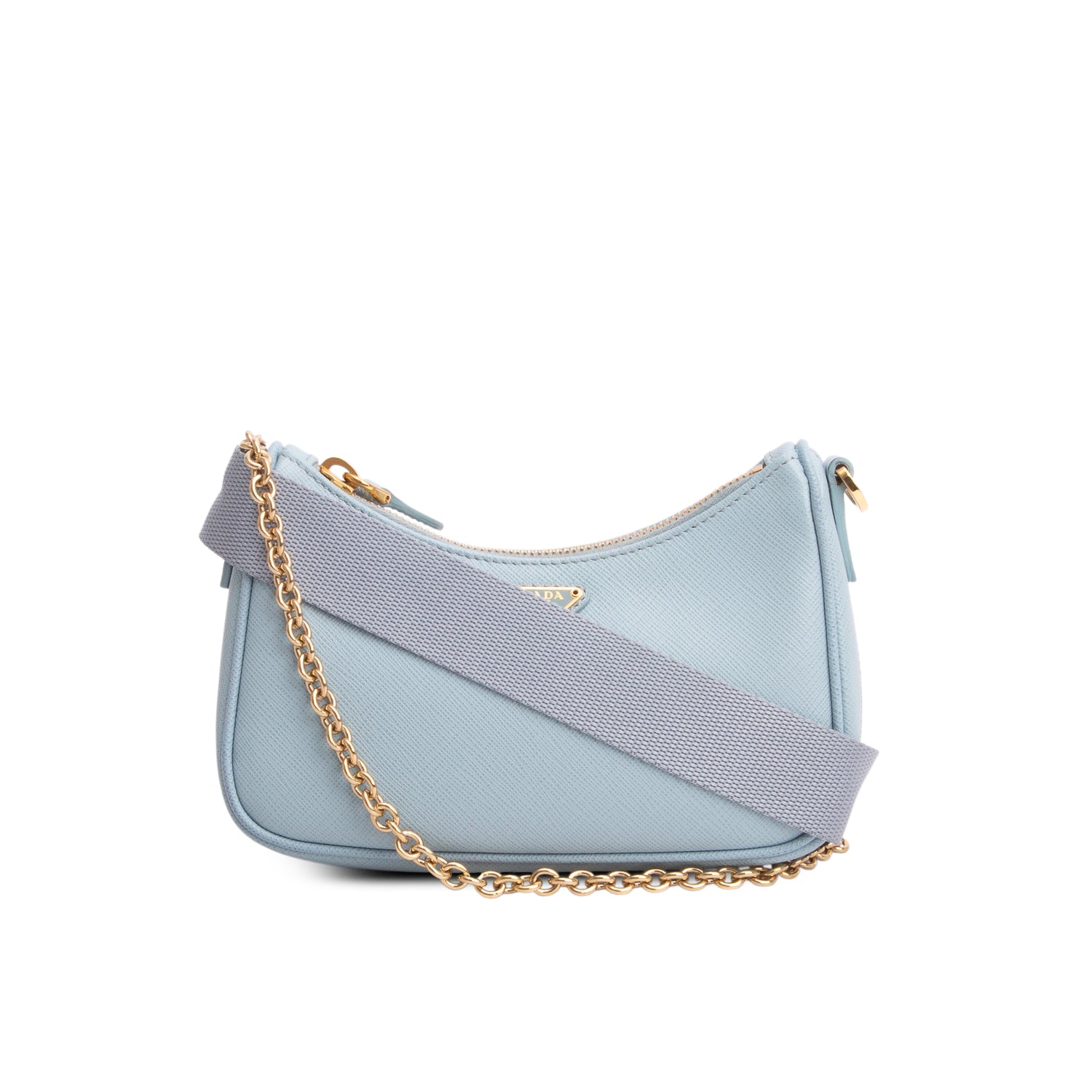 Prada Blue Saffiano Lux Re-Edition 2005 Mini Shoulder Bag w/ Straps
