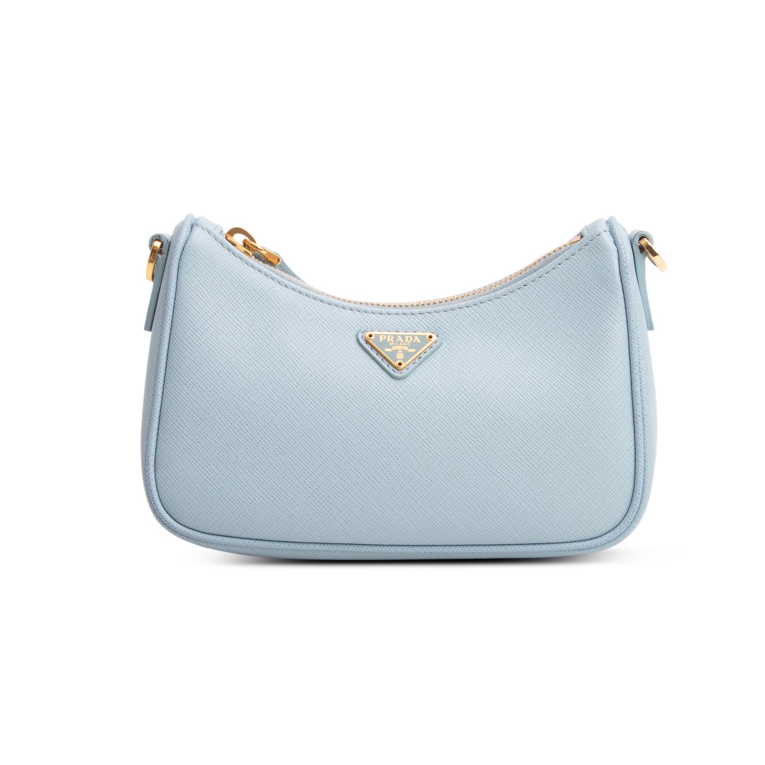 Prada Blue Saffiano Lux Re-Edition 2005 Mini Shoulder Bag w/ Straps