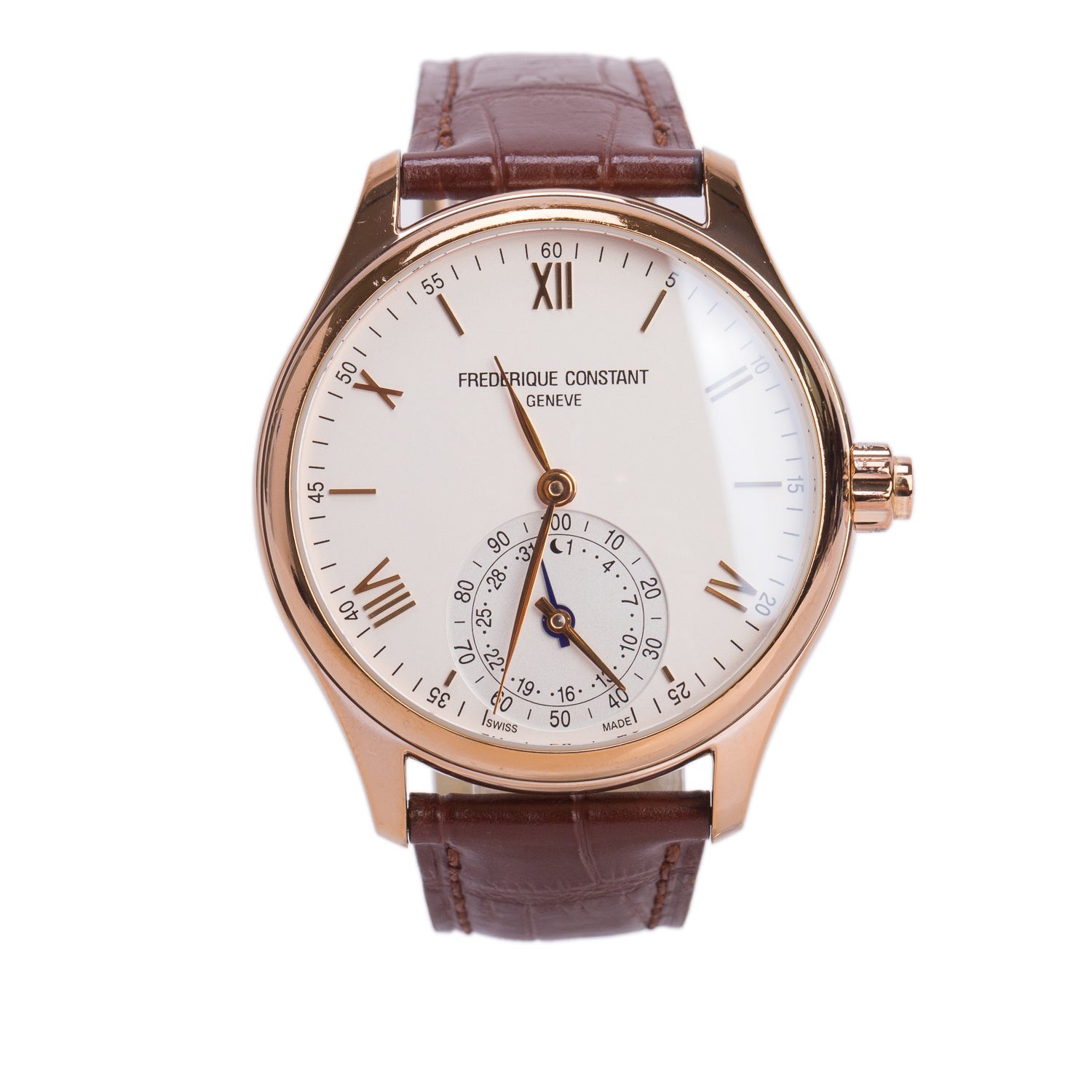 Frederique Constant Rose Gold Plated Stainless Steel Horological 42 MM Smart Watch w/ Papers