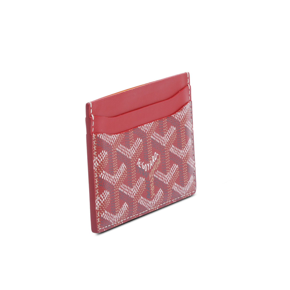 Goyard 2021 Red Leather & Coated Canvas Saint Sulpice Card Holder