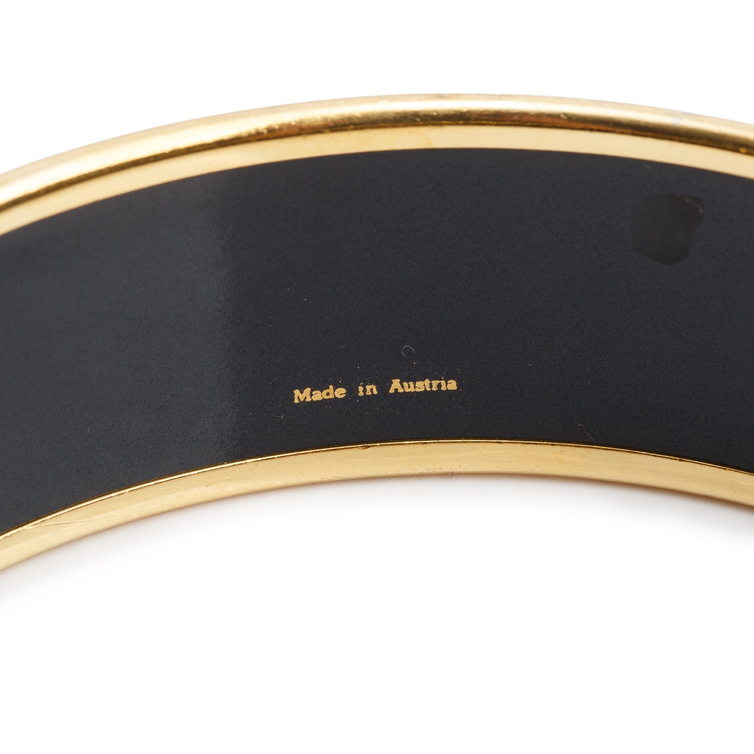 Hermes Gold-Plated Black/Gold 'Cloisonne Royal Tiger' Enamel Wide Bangle