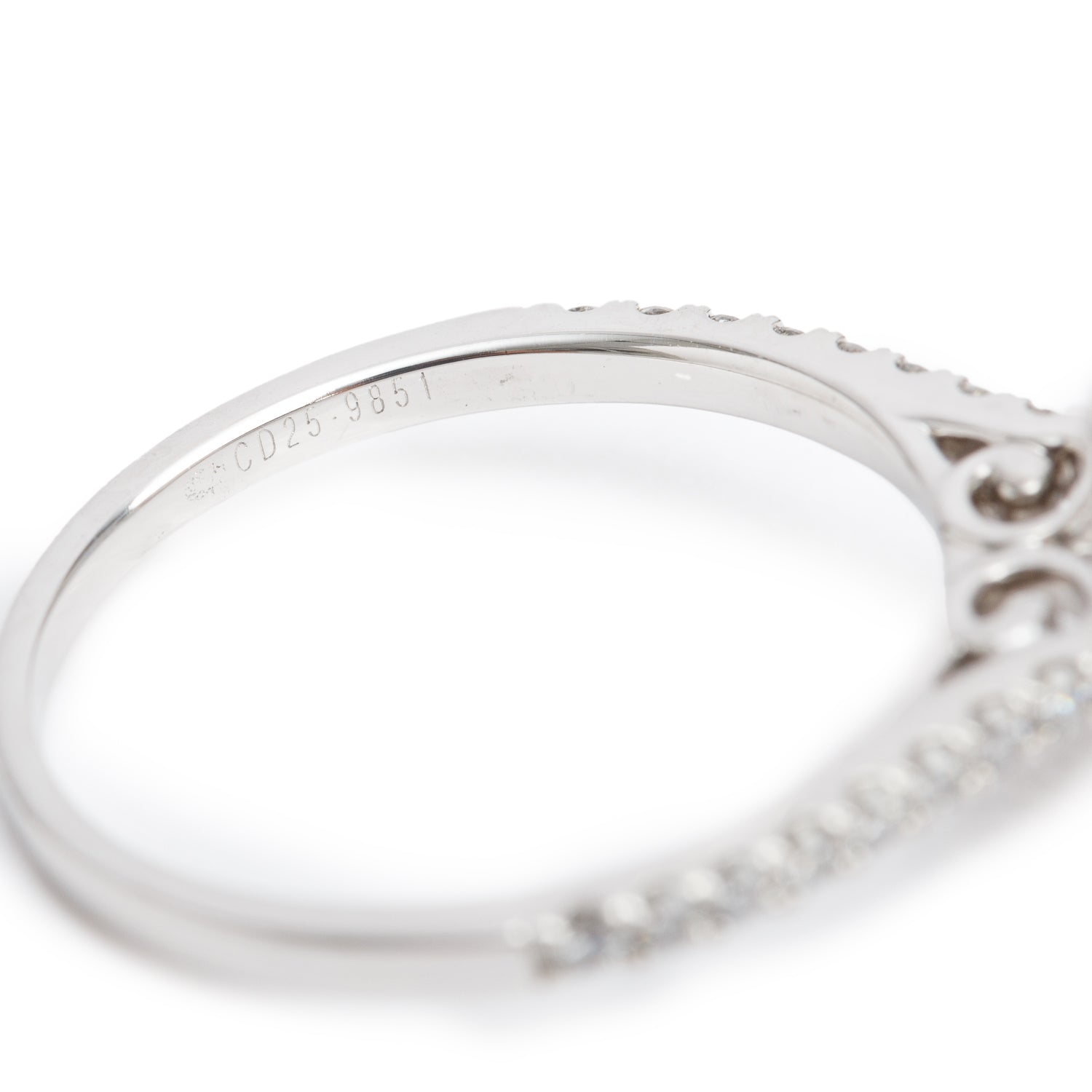 14k White Gold 0.50 ct. Emeral Cut Diamond Engagement Ring, Size 9