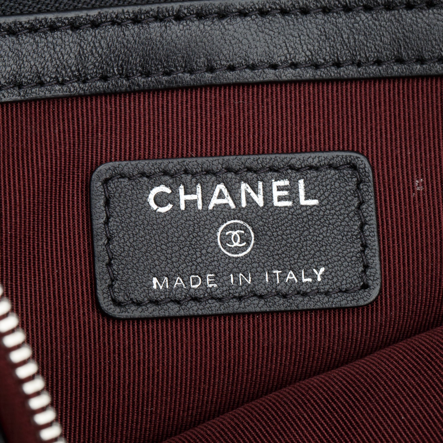 Chanel Black Lambskin Quilted Medium O-Case