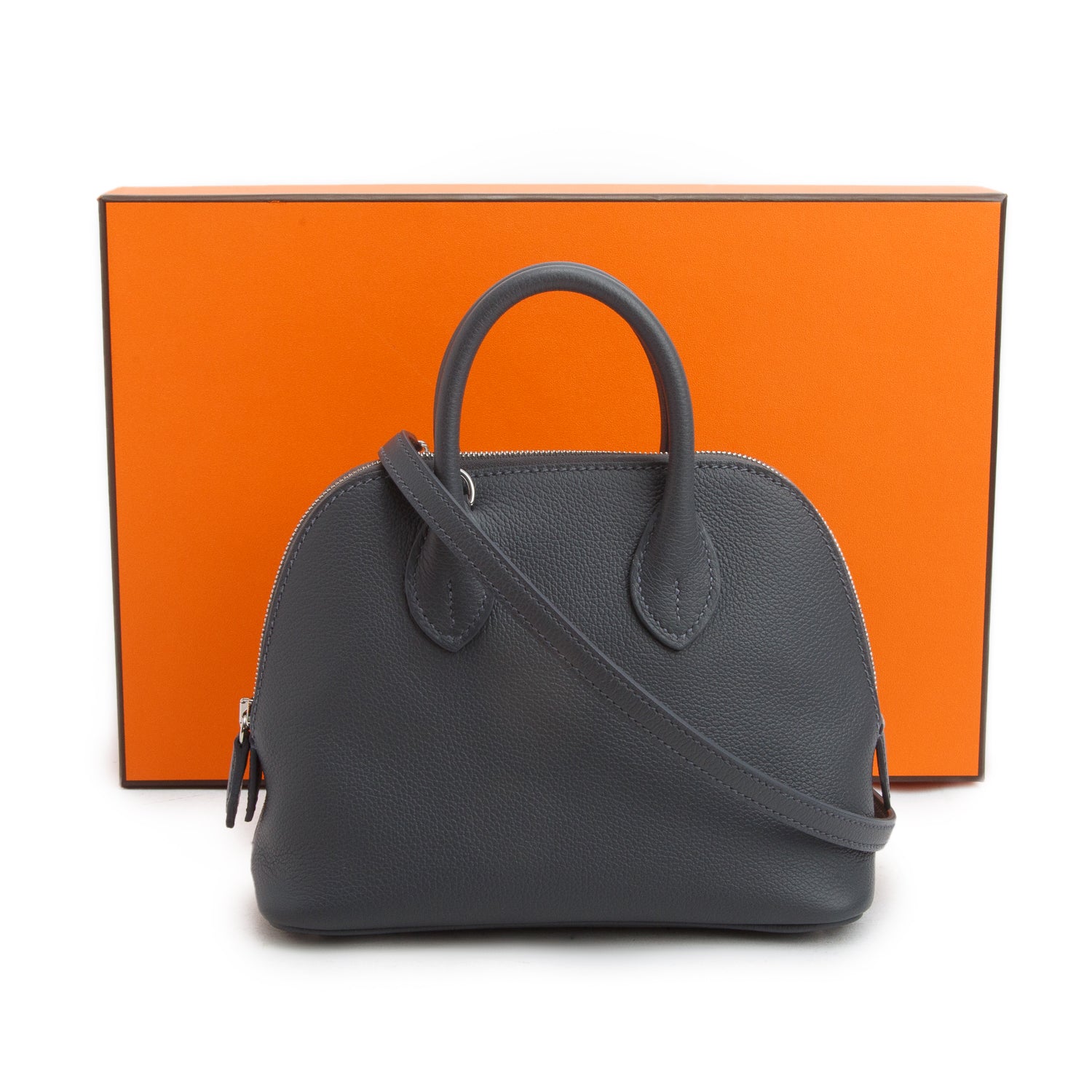 Hermes 2024 Ardoise Evercolor Mini 1923 Bolide w/ Box, Strap & Receipt