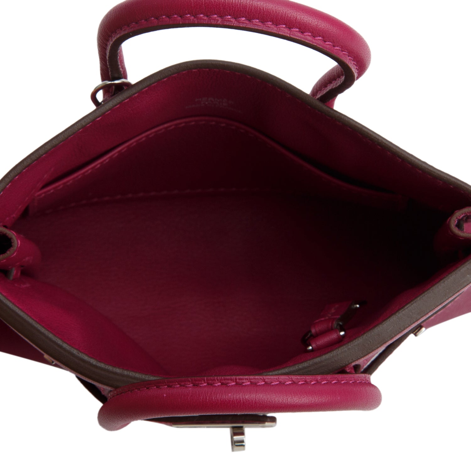 Hermes Rose Pourpre Swift Leather Micro Birkin 15 w/ Strap