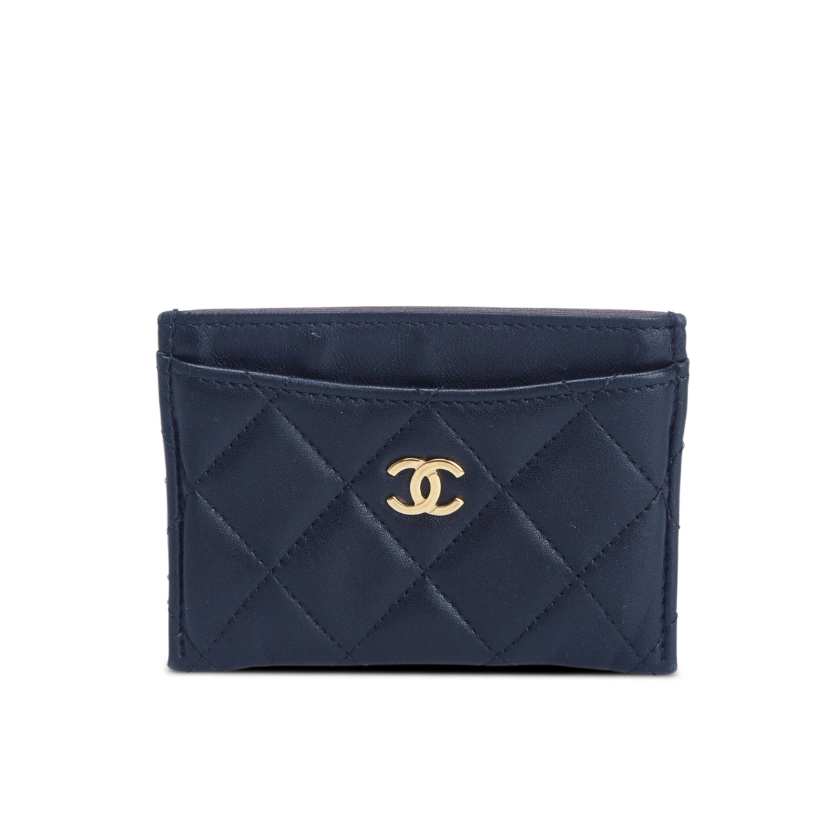 Chanel Black Lambskin Leather Classic Card Holder